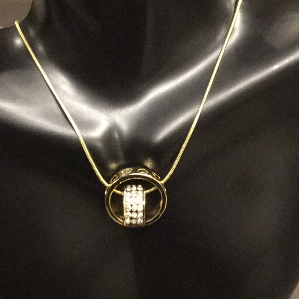Rhinestone Gold Pendant.  (SOLD) - Picture 2 of 5